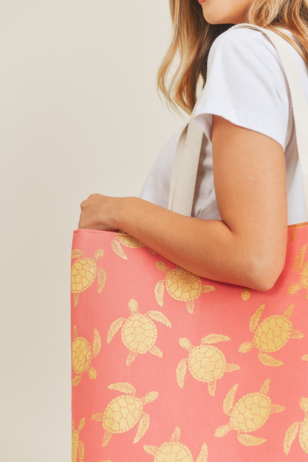 Gold Foil Turtle Tote Bag