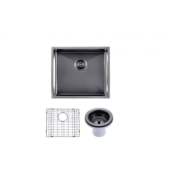 Gun Metal Grey Undermount Sink - Single Bowl 490 x 440