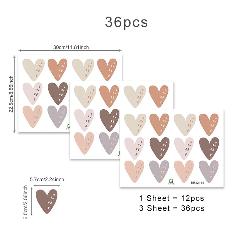 Heart Shape - Boho Style Wall Stickers