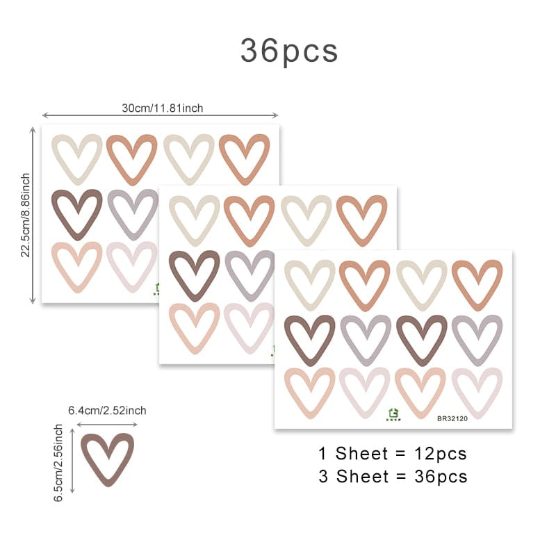 Heart Shape - Boho Style Wall Stickers