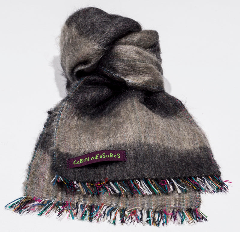 Kids Alpaca Mink Striped Scarf