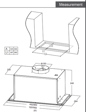 Midea - 52cm Undermount Rangehood