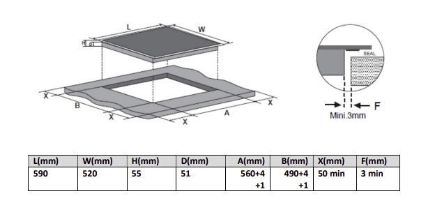 Midea - 60cm Ceramic Touch Control Cooktop