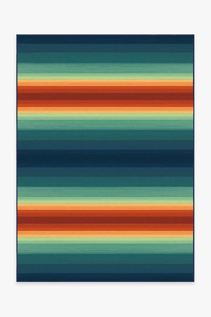 Outdoor Serape Stripe Multicolor Rug