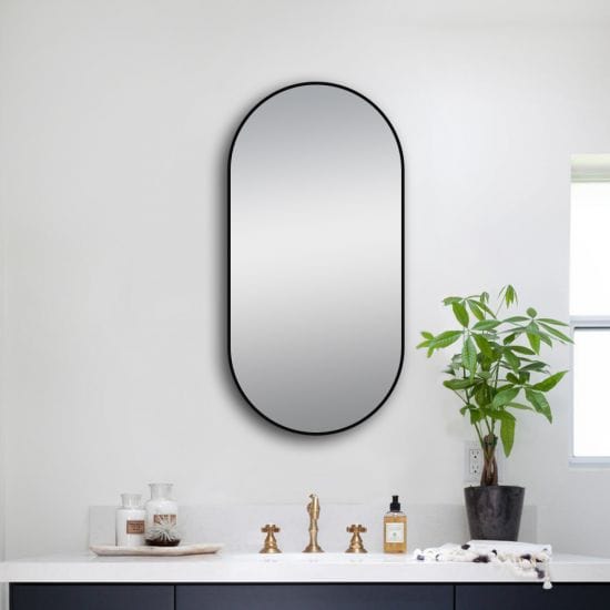 Oval Framed Mirror - 500 x 1000