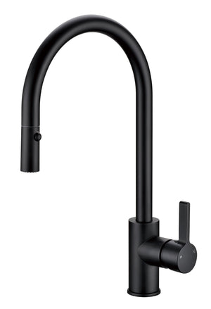Matte Black Gooseneck Pull Out Kitchen Tap