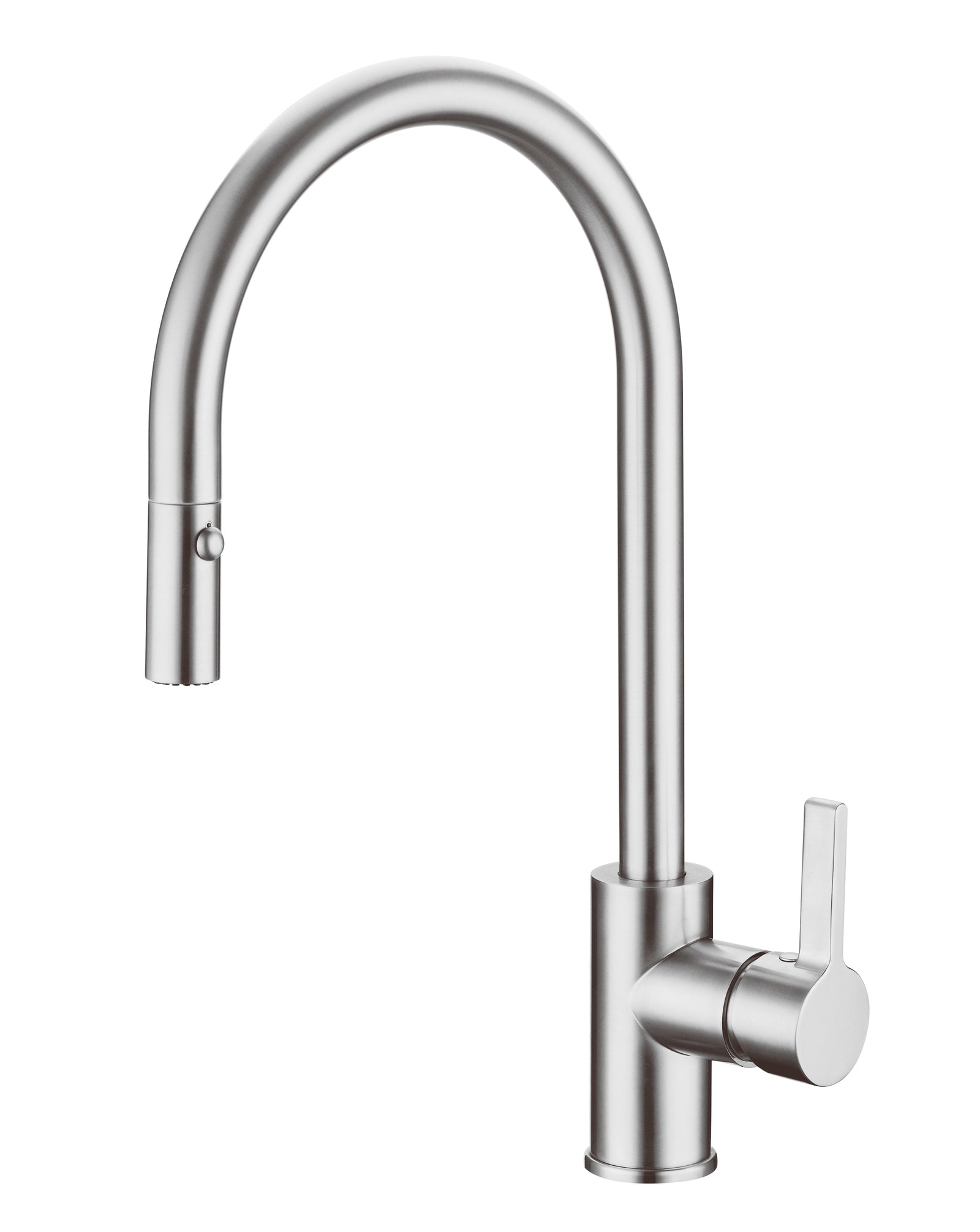 Chrome Curved Gooseneck Pull Out Kitchen Tap