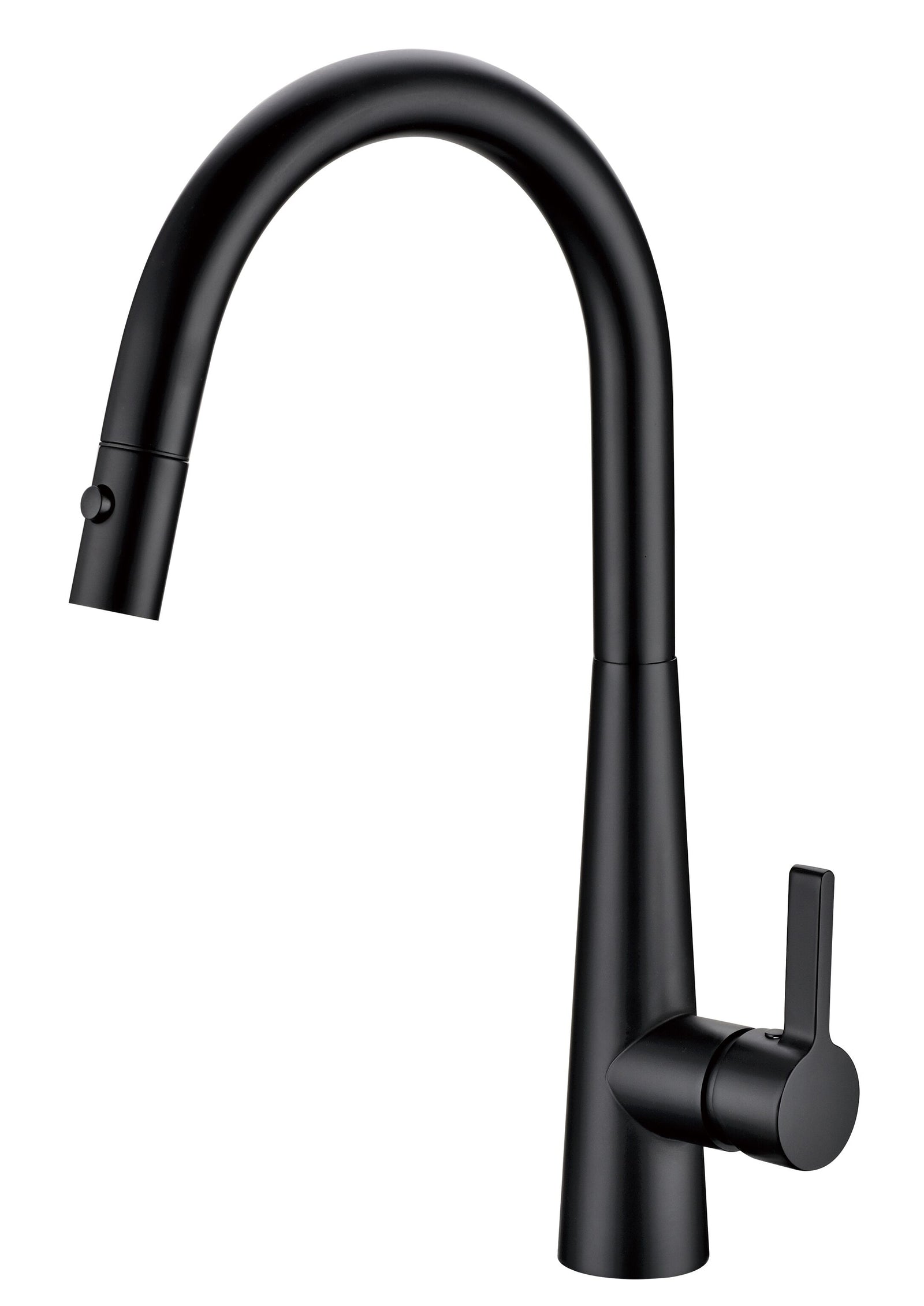 Matte Black Curved Gooseneck Pull Out Kitchen Mixer Tap