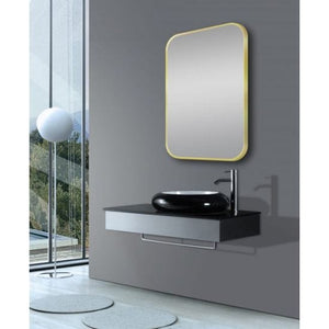 Rectangular Framed Mirror - Rounded Corners - 450 x 750