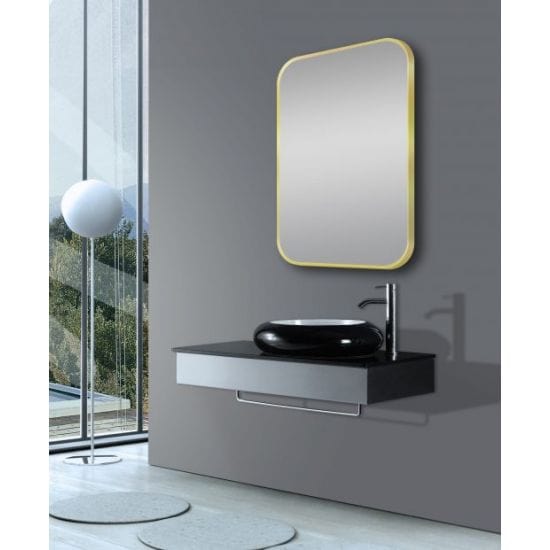 Rectangular Framed Mirror - Rounded Corners - 600 x 900