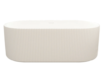 Rose Fluted V-Groove Freestanding Bathtub - Matt White