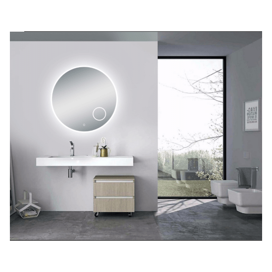 Round Bathroom Mirror With Magnifying Mirror - LED LIghting Colour