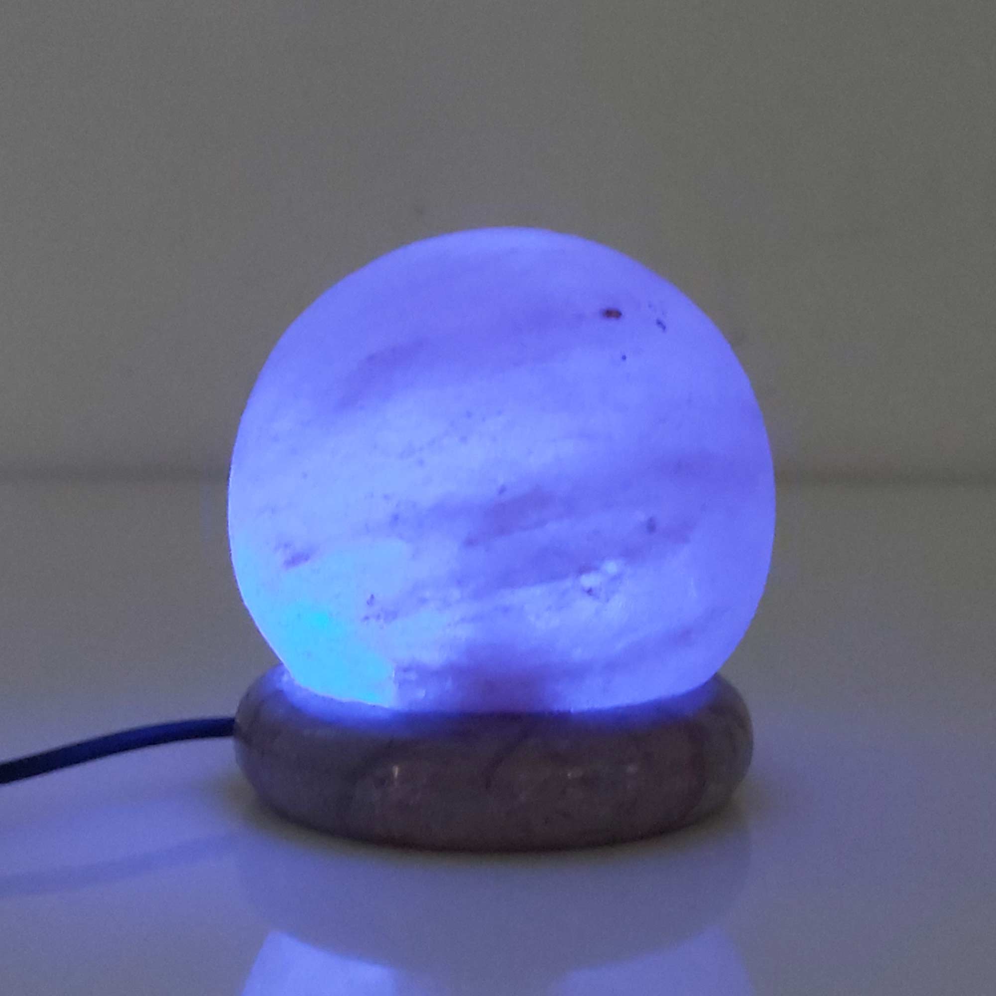 USB Colour Changing Salt Himalayan Lamp - Ball Sphere Shape Pink Rock LED Light