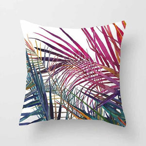 Vintage Flower Tropical Leaves Cushion Cover