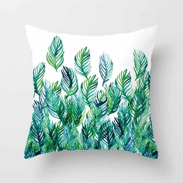 Vintage Flower Tropical Leaves Cushion Cover