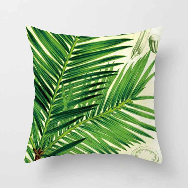 Vintage Flower Tropical Leaves Cushion Cover