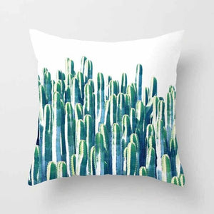 Vintage Flower Tropical Leaves Cushion Cover