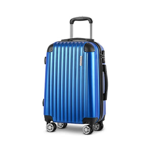 Wanderlite 28" Luggage Trolley Travel Suitcase Set TSA Lock Hard Case Shell Blue