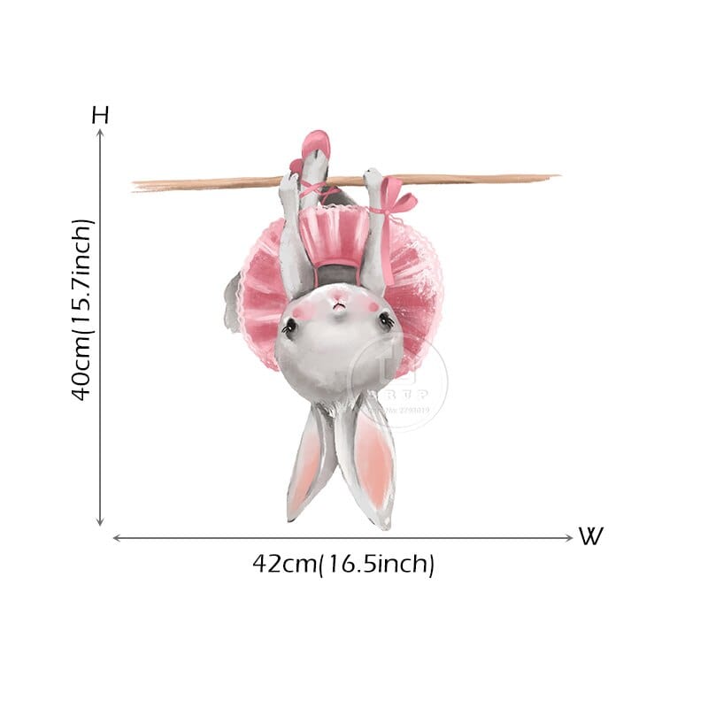 Watercolor Cartoon Bunny Wall Stickers