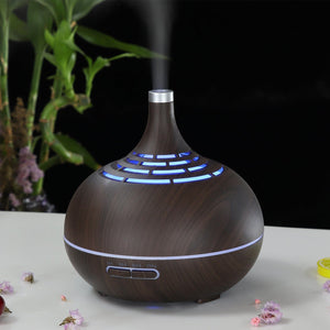 Wood Grain Ultrasonic Cool Mist & Essential Oil Aromatherapy Diffuser
