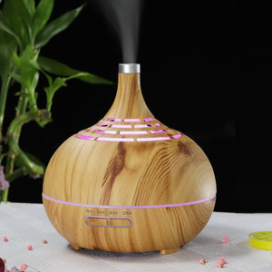 Wood Grain Ultrasonic Cool Mist & Essential Oil Aromatherapy Diffuser