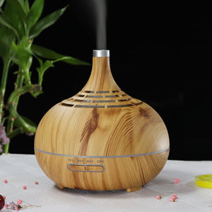 Wood Grain Ultrasonic Cool Mist & Essential Oil Aromatherapy Diffuser