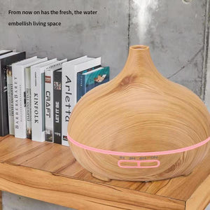 Wood Grain Ultrasonic Essential Oil Diffuser with Remote