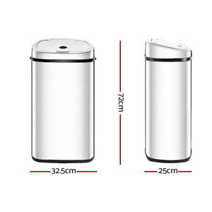 50L Stainless Steel Motion Sensor Rubbish Bin