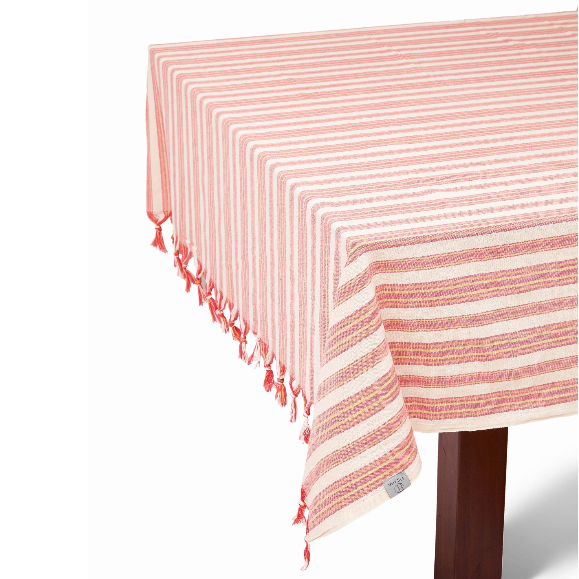 Andana Striped Tablecloth Set - Magenta