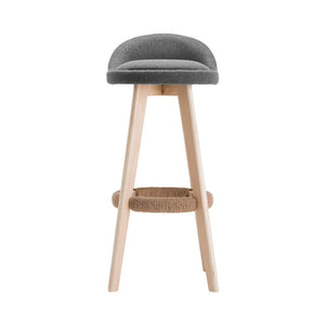 Artiss Set of 2 Fabric Backrest Bar Stools - Grey