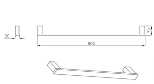 Bad und Kuche 80cm Single Towel Rail - BK1601- 800