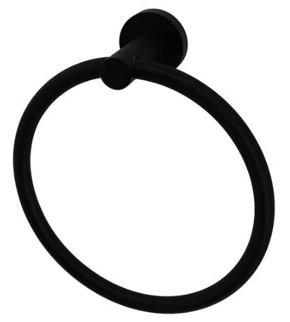 Bad und Kuche Bathroom Black Towel Ring Holder - BK403B