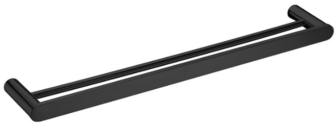 Bad und Kuche Bathroom Double Towel Rail - Black - 60cm - BK2302-600B
