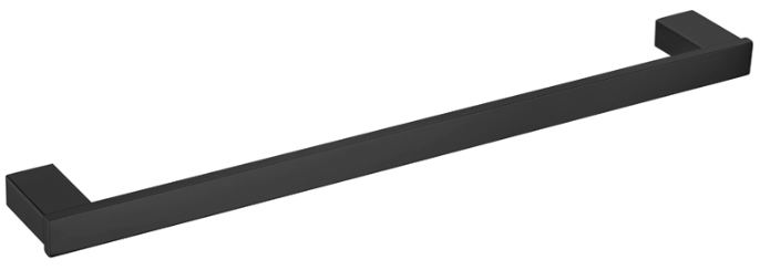 Bad und Kuche Black 60cm Single Towel Rail - BK1601B-600
