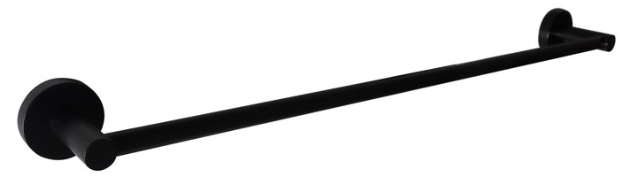 Bad und Kuche Black 75cm Single Towel Rail - BK402-750B
