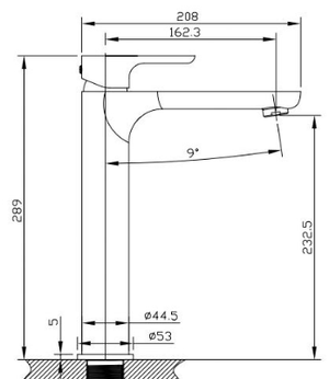 Bad und Kuche - Black Hi-Rise Basin Mixer BKM402-B