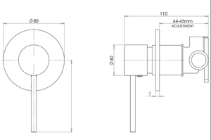 Bad und Kuche Black Shower/Bath Mixer - BKM206-B