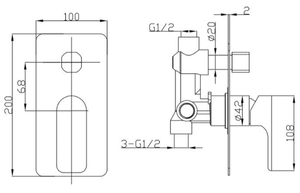 Bad und Kuche Black Shower Divertor - BKM404-B