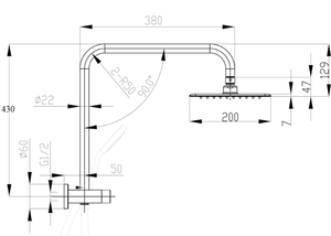 Bad und Kuche Black Shower on Rail - BKSR201H-B