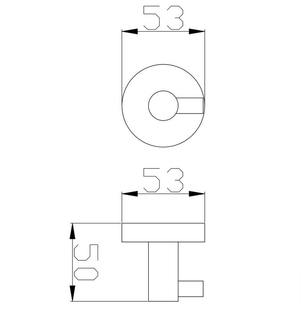 Bad und Kuche Black Single Robe Hook - BK405B