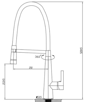 Bad und Kuche Detachable Gooseneck Kitchen Tap - KM001