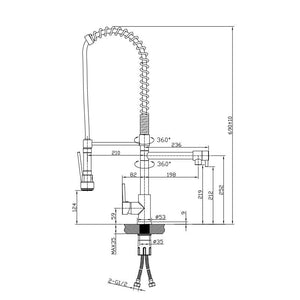 Bad und Kuche - Dual Spout Kitchen Tap - KM0057