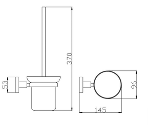 Bad und Kuche Glass Toilet Brush Holder - BK429