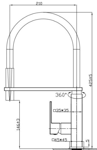 Bad und Kuche Gooseneck Kitchen Tap - KM007