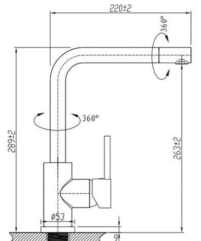 Bad und Kuche - Hi Spout Kitchen Tap - KM006