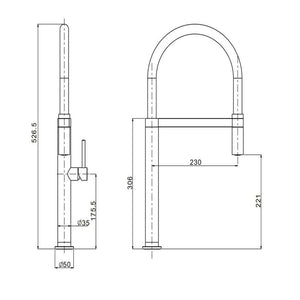 Bad und Kuche - Hil Spout Detachable Kitchen Tap - KM009