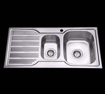 Bad und Kuche Kitchen Sink 1 + 1/2 Bowl RHB with Square Edges BK98-S