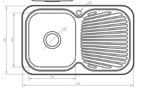 Bad und Kuche Kitchen Sink 1 Bowl & Drainer - LHB BK78