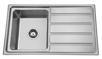 Bad und Kuche Kitchen Sink 1 Bowl + Drainer RHB - Square BK86S