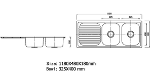 Bad und Kuche Kitchen Sink Double Bowl - LHB BK118